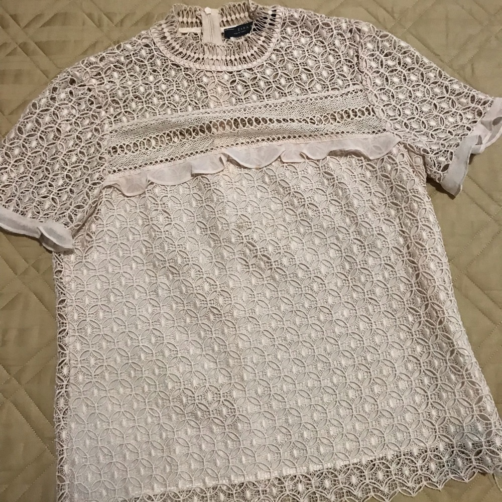 Zara shirt sleeve crochet shirt